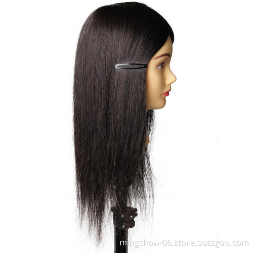 100% human hair training mannequin cutting head with long hair